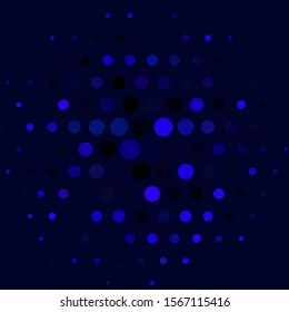 Dark BLUE vector texture with disks. Colorful illustration with gradient dots in nature style. Pattern for booklets, leaflets.