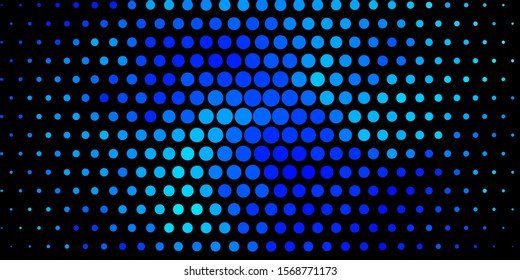 Dark BLUE vector texture with disks. Colorful illustration with gradient dots in nature style. Pattern for business ads.
