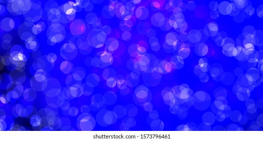 Dark BLUE vector texture with disks. Modern abstract illustration with colorful circle shapes. Pattern for booklets, leaflets.