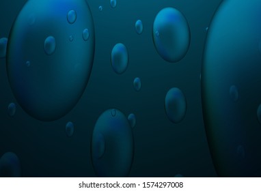 Dark BLUE vector texture with disks. Blurred bubbles on abstract background with colorful gradient. The pattern can be used for beautiful websites.