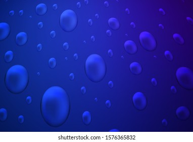 Dark BLUE vector texture with disks. Glitter abstract illustration with blurred drops of rain. Beautiful design for your business natural advert.