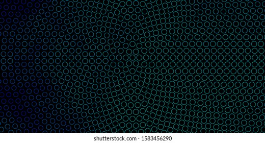Dark BLUE vector texture with disks. Glitter abstract illustration with colorful drops. Design for posters, banners.