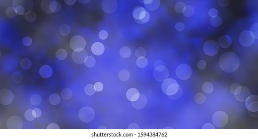Dark BLUE vector texture with disks. Modern abstract illustration with colorful circle shapes. Design for posters, banners.