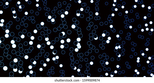 Dark BLUE vector texture with disks. Illustration with set of shining colorful abstract spheres. Pattern for business ads.