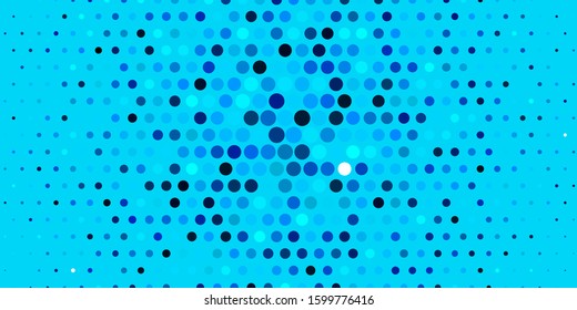 Dark BLUE vector texture with disks. Colorful illustration with gradient dots in nature style. Pattern for wallpapers, curtains.