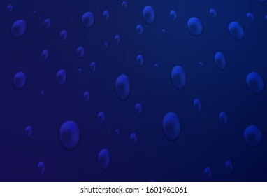 Dark BLUE vector texture with disks. Abstract illustration with colored bubbles in nature style. Pattern can be used as texture of water, rain drops.