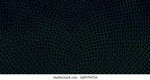 Dark BLUE vector texture with disks. Glitter abstract illustration with colorful drops. Pattern for wallpapers, curtains.