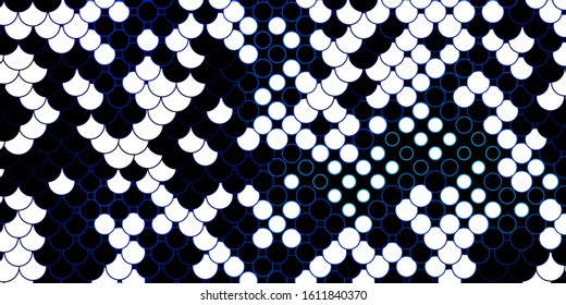 Dark BLUE vector texture with disks. Abstract illustration with colorful spots in nature style. Design for posters, banners.