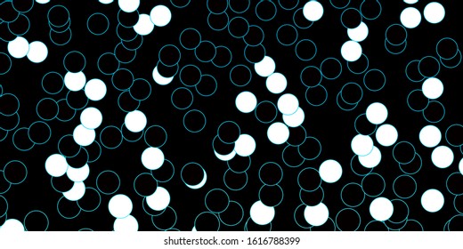 Dark BLUE vector texture with disks. Colorful illustration with gradient dots in nature style. Pattern for business ads.