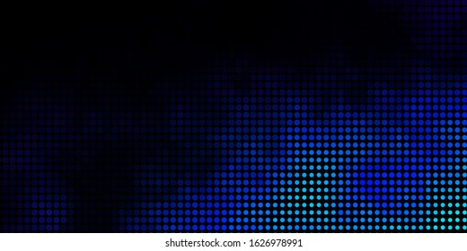 Dark BLUE vector texture with disks. Illustration with set of shining colorful abstract spheres. Pattern for business ads.