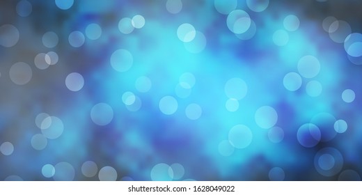 Dark BLUE vector texture with disks. Abstract colorful disks on simple gradient background. Pattern for wallpapers, curtains.