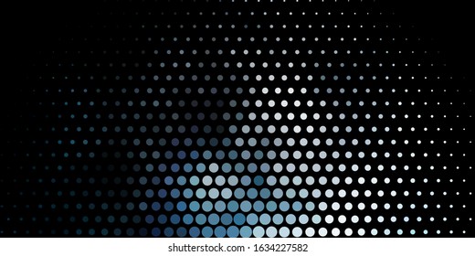Dark BLUE vector texture with disks. Abstract decorative design in gradient style with bubbles. Pattern for wallpapers, curtains.