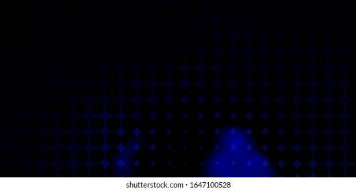Textura vectorial azul oscuro con discos. Ilustración colorida con puntos degradados en estilo natural. Nueva plantilla para un libro de marcas.