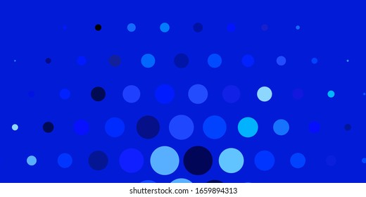 Dark BLUE vector texture with disks. Colorful illustration with gradient dots in nature style. Design for posters, banners.