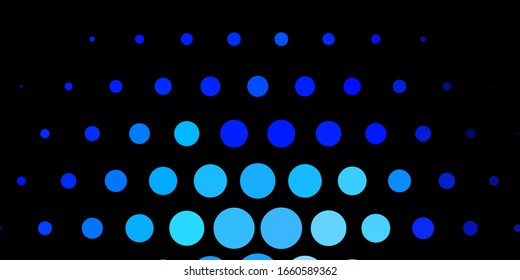 Dark BLUE vector texture with disks. Colorful illustration with gradient dots in nature style. Design for posters, banners.