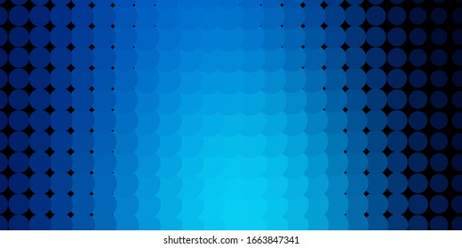 Dark BLUE vector texture with disks. Abstract illustration with colorful spots in nature style. Pattern for wallpapers, curtains.