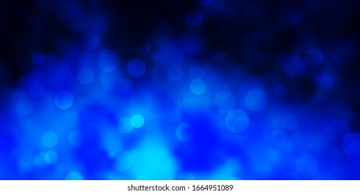 Dark BLUE vector texture with disks. Abstract illustration with colorful spots in nature style. Pattern for business ads.