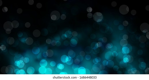 Dark BLUE vector texture with disks. Abstract illustration with colorful spots in nature style. Pattern for business ads.