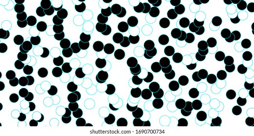 Dark BLUE vector texture with disks. Glitter abstract illustration with colorful drops. Pattern for websites.