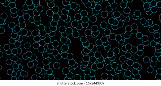 Dark BLUE vector texture with disks. Glitter abstract illustration with colorful drops. Pattern for websites.