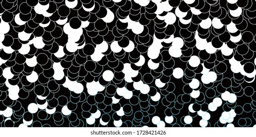 Textura de vector azul oscuro con discos. Resumen de discos coloridos sobre un fondo de degradado simple. Patrón para sitios web.