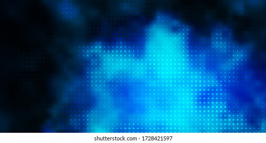 Dark BLUE vector texture with disks. Colorful illustration with gradient dots in nature style. Pattern for wallpapers, curtains.
