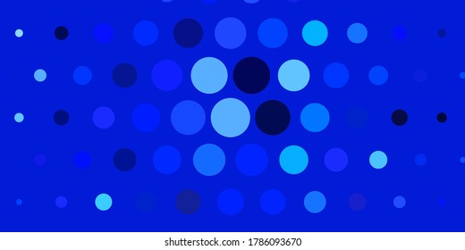 Dark BLUE vector texture with disks. Colorful illustration with gradient dots in nature style. Design for posters, banners.