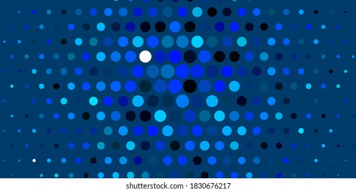 Textura de vector azul oscuro con discos. Ilustración abstracta con puntos coloridos al estilo de la naturaleza. Patrón de folletos, folletos.