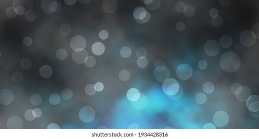 Dark BLUE vector texture with disks. Colorful illustration with gradient dots in nature style. Pattern for business ads.