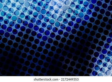 Dark BLUE vector texture with disks. Illustration with set of shining colorful abstract circles. Design for your business advert.