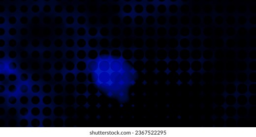 Dark BLUE vector texture with disks. Illustration with set of shining colorful abstract spheres. Design for posters, banners.