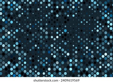 Dark BLUE vector texture with disks. Blurred bubbles on abstract background with colorful gradient. Design for posters, banners.