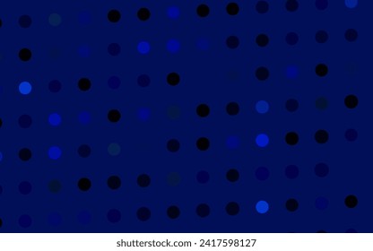 Dark BLUE vector texture with disks. Modern abstract illustration with colorful water drops. Pattern for ads, leaflets.