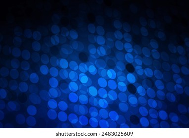 Dark BLUE vector texture with disks. Illustration with set of shining colorful abstract circles. Pattern for textures of wallpapers.