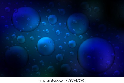 Dark BLUE vector texture with disks. Abstract illustration with colored bubbles in nature style. The pattern can be used for beautiful websites.