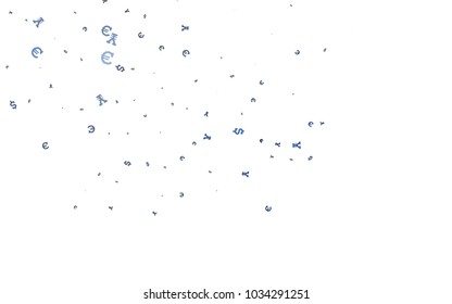Dark BLUE vector texture with financial symbols. Modern abstract illustration with symbols of money. The pattern can be used for financial, investment websites.