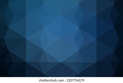 Dark BLUE vector texture with gradient triangles. Triangular geometric sample with gradient.  Pattern for a brand book's backdrop.