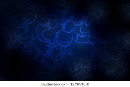 Dark BLUE vector texture with hot peppers. Illustration with set of fresh peppers in doodle style. Template for meal cooking in kitchen.