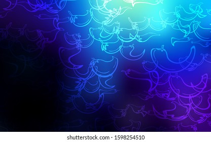 Dark BLUE vector texture with hot peppers. Decorative shining illustration with peppers on abstract template. Pattern for menu of cafes, bars, restaurants.
