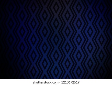 Dark BLUE vector texture with lines, rhombuses. Modern geometric abstract illustration with lines, squares. Pattern for ads, posters, banners.