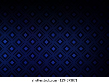 Dark BLUE vector texture with lines, rhombuses. Shining colorful illustration with lines, rectangles. Pattern for websites, landing pages.