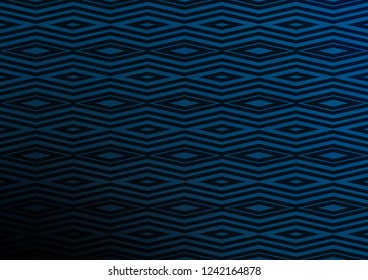 Dark BLUE vector texture with lines, rhombuses. Colorful lines, squares on abstract background with gradient. Best design for your ad, poster, banner.
