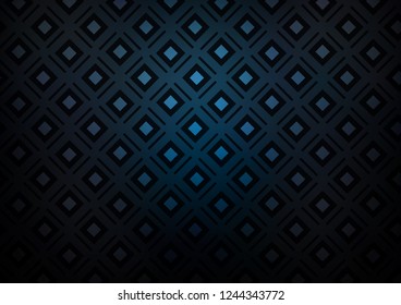 Dark BLUE vector texture with lines, rhombuses. Glitter abstract illustration with colorful lines, rhombuses. Best design for your ad, poster, banner.