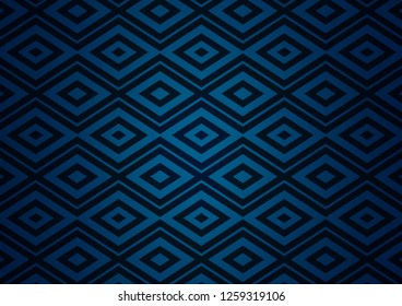 Dark BLUE vector texture with lines, rhombuses. Shining colorful illustration with lines, rectangles. Best design for your ad, poster, banner.