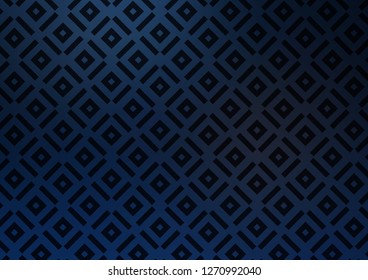 Dark BLUE vector texture with lines, rhombuses. Colorful lines, squares on abstract background with gradient. Backdrop for TV commercials.