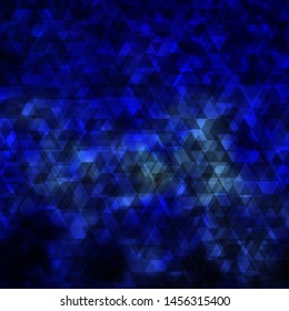Dark BLUE vector texture with lines, triangles. Illustration with colorful gradient triangles. Template for landing pages.