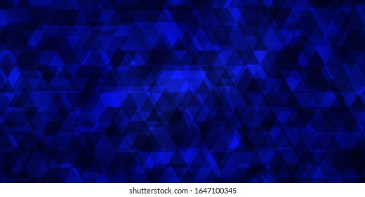 Textura vectorial AZUL oscuro con líneas, triángulos. Ilustración abstracta brillante con triángulos coloridos. Plantilla para páginas de destino.