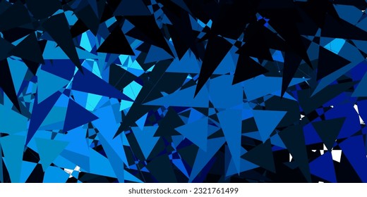 Textura vectorial azul oscuro con formas memphis. Ilustración con formas coloridas en estilo abstracto. Fondo para teléfonos móviles.