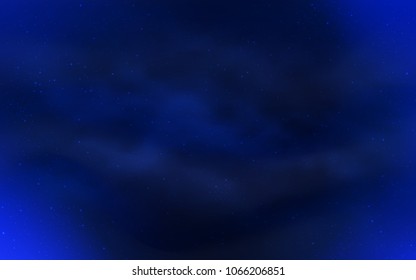 Dark BLUE vector texture with milky way stars. Shining illustration with sky stars on abstract template. Template for cosmic backgrounds.