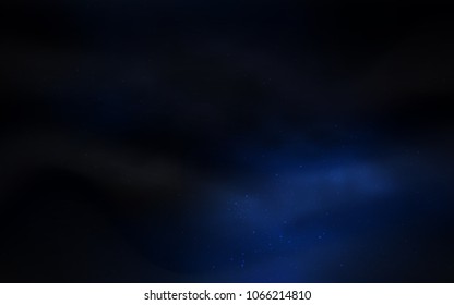 Dark BLUE vector texture with milky way stars. Blurred decorative design in simple style with galaxy stars. Template for cosmic backgrounds.
